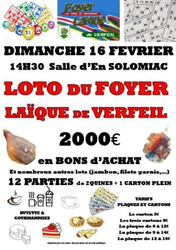 Loto du Foyer Laïque de Verfeil Image 1